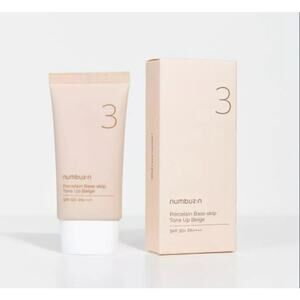 LOT of 2 numbuzin No. 3 Porcelain Base Skip Tone Up Beige SPF 50+